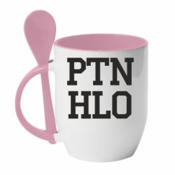 Кружка с керамической ложкой PTN HLO - PrintSalon