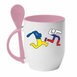 Кружка с керамической ложкой Рашисты прочь! - PrintSalon