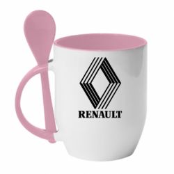 Чашка с ложкой Renault 1972 Logo - PrintSalon