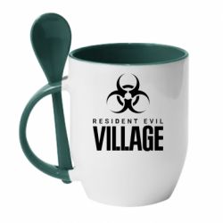 Чашка з ложкою Resident Evil Village Biohazard - PrintSalon