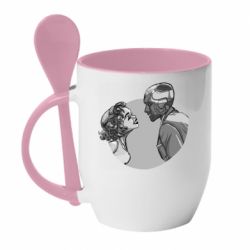 Чашка с ложкой Retro Wanda and Vision - PrintSalon