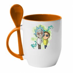 Чашка с ложкой Rick and Morty voodoo doll - PrintSalon