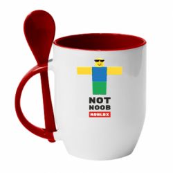 Чашка с ложкой Roblox Not Noob - PrintSalon