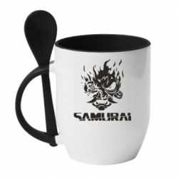 Чашка з ложкою Rock Group Logo - Samurai - PrintSalon