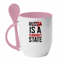 Чашка с ложкой Russia is a terrorist state - PrintSalon