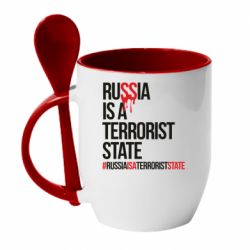 Чашка с ложкой Russia is a terrorist - PrintSalon