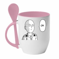 Чашка с ложкой Saitama ok - PrintSalon