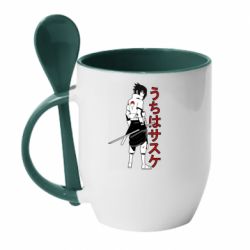 Чашка с ложкой Sasuke Art - PrintSalon