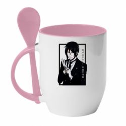 Чашка з ложкою Sebastian Michaelis butler - PrintSalon