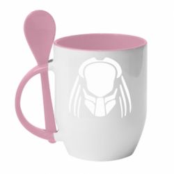 Кружка с керамической ложкой Шеврон полиции Хищник - PrintSalon