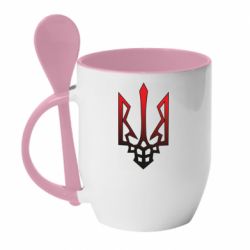 Кружка з керамічною ложкою Злий герб Захисників - PrintSalon