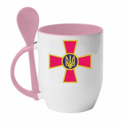Кружка с керамической ложкой Символ ВСУ - PrintSalon