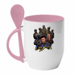 Кружка с керамической ложкой Слава Украине! Слава ЗСУ! - PrintSalon