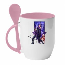 Чашка с ложкой Соколиный глаз и Кейт Бишоп - PrintSalon
