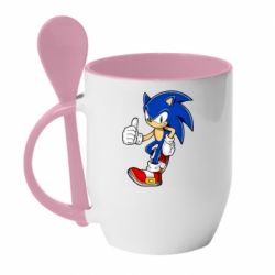 Чашка з ложкою Sonic art - PrintSalon