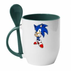 Чашка с ложкой Sonic with smile - PrintSalon
