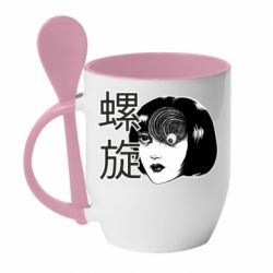 Чашка с ложкой Спираль - PrintSalon
