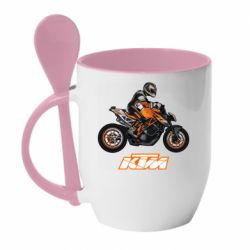 Чашка с ложкой Sport Bike Art - PrintSalon