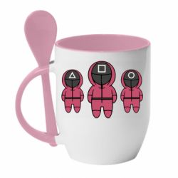 Чашка з ложкою Солдати гра в Кальмара - PrintSalon