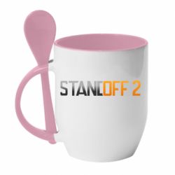 Чашка с ложкой Standoff 2 gradient - PrintSalon