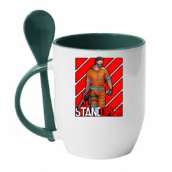 Чашка с ложкой Standoff 2 Red Logo - PrintSalon