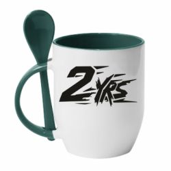 Чашка с ложкой Standoff - 2 years medal - PrintSalon