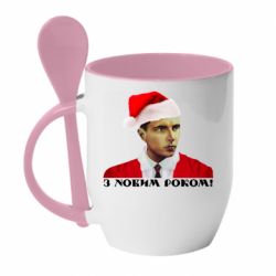 Чашка с ложкой Степан Бандера санта - PrintSalon