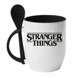 Чашка с ложкой Stragner Things Logo - PrintSalon