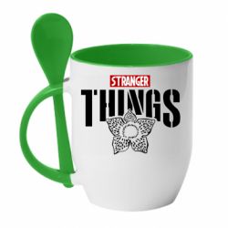 Чашка с ложкой Stranger Things. - PrintSalon