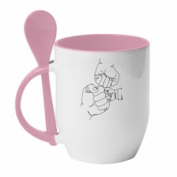 Чашка с ложкой Strong family - PrintSalon