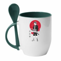 Чашка з ложкою Tanjiro Kamado Art - PrintSalon