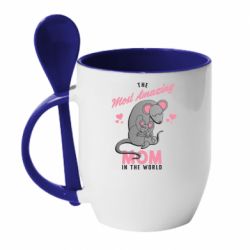 Чашка с ложкой The Most amazing mom in the world - PrintSalon