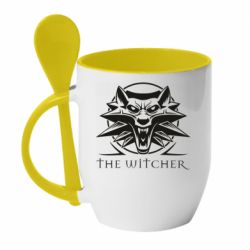 Чашка с ложкой The witcher wolf - PrintSalon