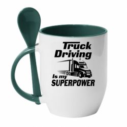 Чашка с ложкой Truck Driving Is My Superpower - PrintSalon
