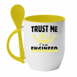 Чашка с ложкой Trust me im an engineer - PrintSalon
