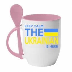 Кружка з керамічною ложкою Ukraine is here - PrintSalon