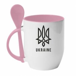 Кружка с керамической ложкой UKRAINE symbol - PrintSalon