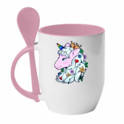 Чашка с ложкой Unicorn Princess - PrintSalon