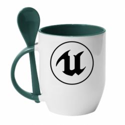 Чашка с ложкой Unreal Engine Logo - PrintSalon