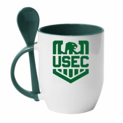 Чашка з ложкою USEC Emblem Escape from Tarkov - PrintSalon