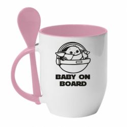 Чашка с ложкой Вaby on board - PrintSalon