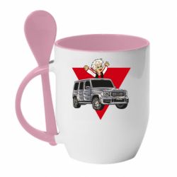 Чашка с ложкой Влад А4 Гелик - PrintSalon