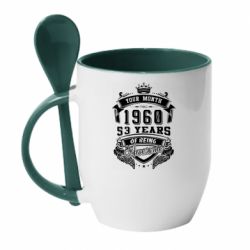 Чашка с ложкой Ваш месяц, год рождения (на английском) - PrintSalon