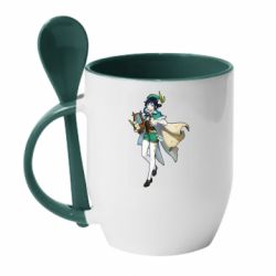 Чашка с ложкой Venti Genshin Impact - PrintSalon
