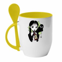 Чашка з ложкою Венздей з отрутою - PrintSalon