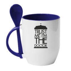 Чашка с ложкой Верь мне я доктор Тардис - PrintSalon