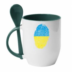 Чашка с ложкой Відбиток Українця - PrintSalon