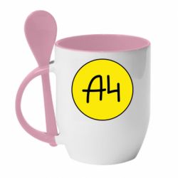 Чашка с ложкой Влад А4 Лого - PrintSalon