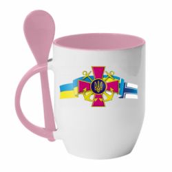 Кружка з керамічною ложкою ВМС ЗС України - PrintSalon