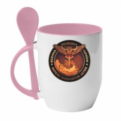Кружка с керамической ложкой Военная Разведка Украины - PrintSalon